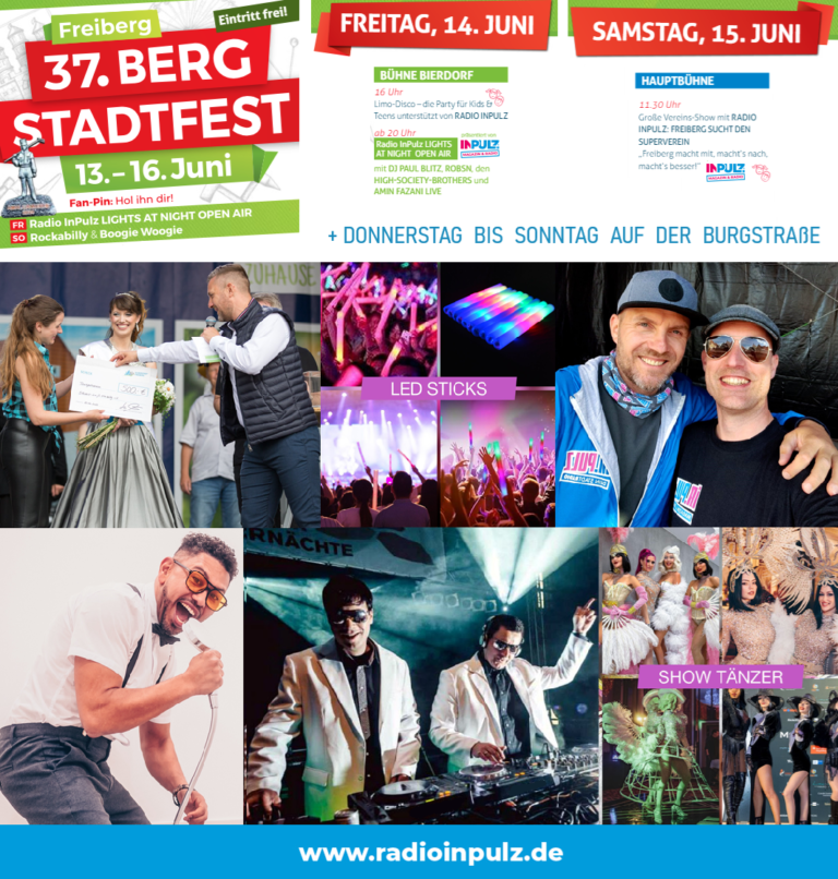 Read more about the article InPulz beim 37. Bergstadtfest Freiberg // 13. bis 16. Juni 24
