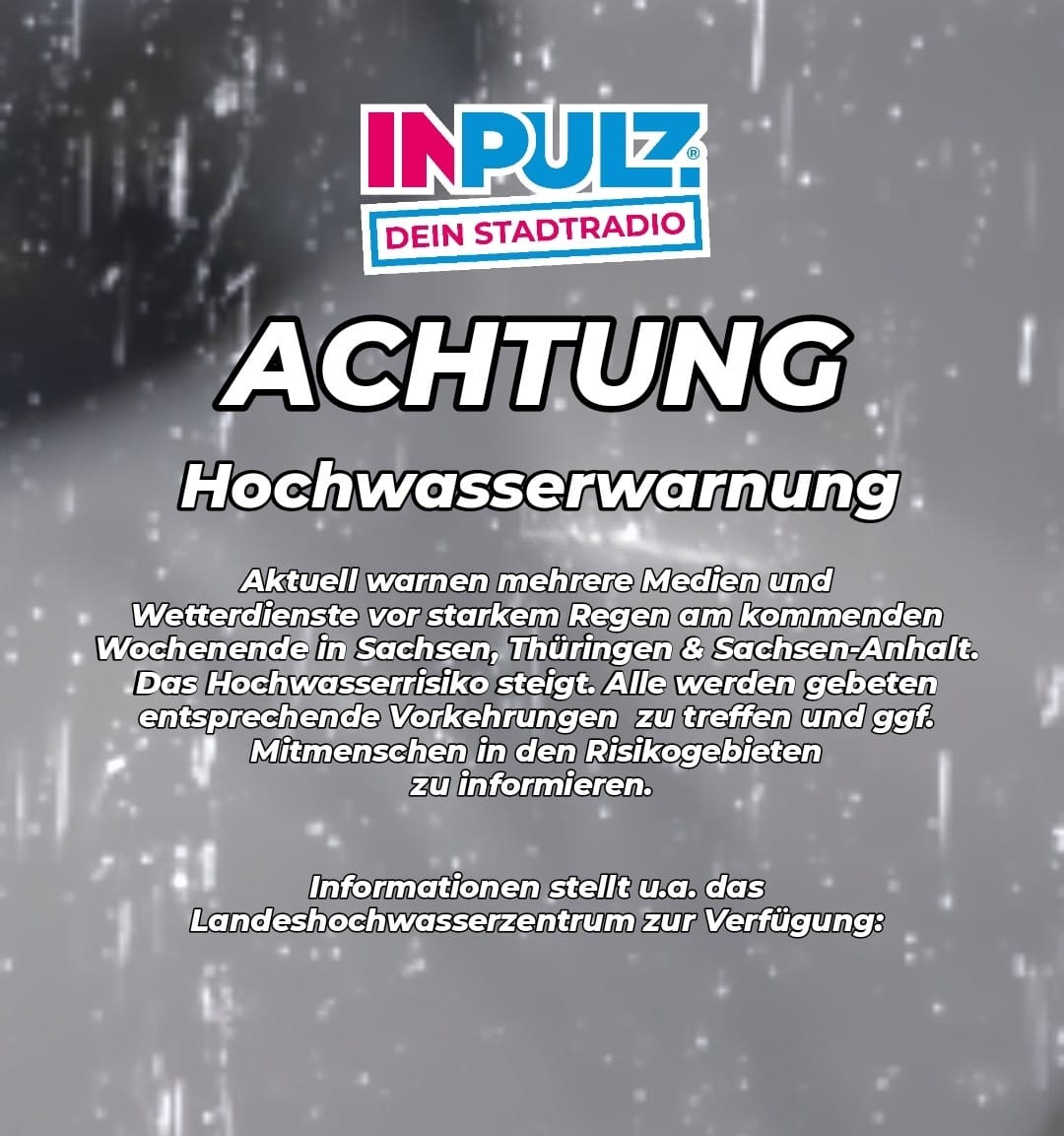 You are currently viewing Warnung vor starkem Regen am Wochenende in Sachsen, Thüringen und Sachsen-Anhalt.