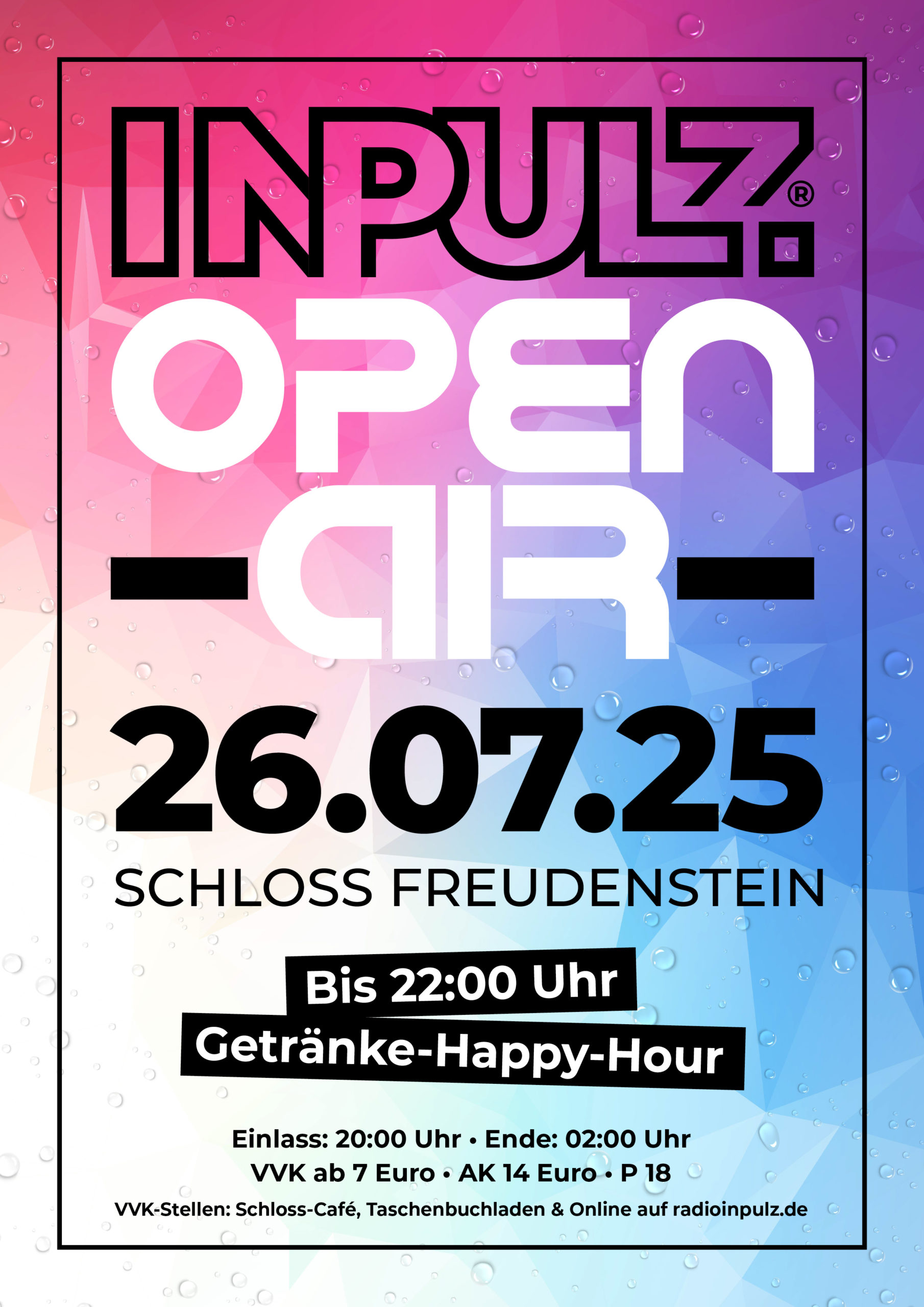 Du betrachtest gerade InPulz Open Air am 26.07.25 ab 20 Uhr im Schloss Freudenstein Freiberg