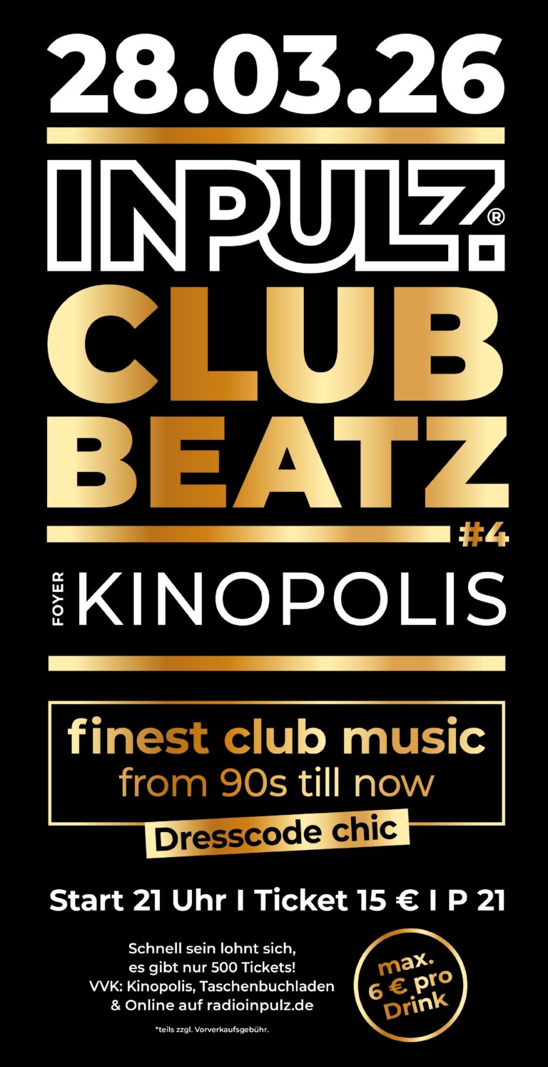 Mehr über den Artikel erfahren InPulz ClubBeatz #4 im Kinopolis Freiberg am Sa, 28.03.26 (Ausverkauft)