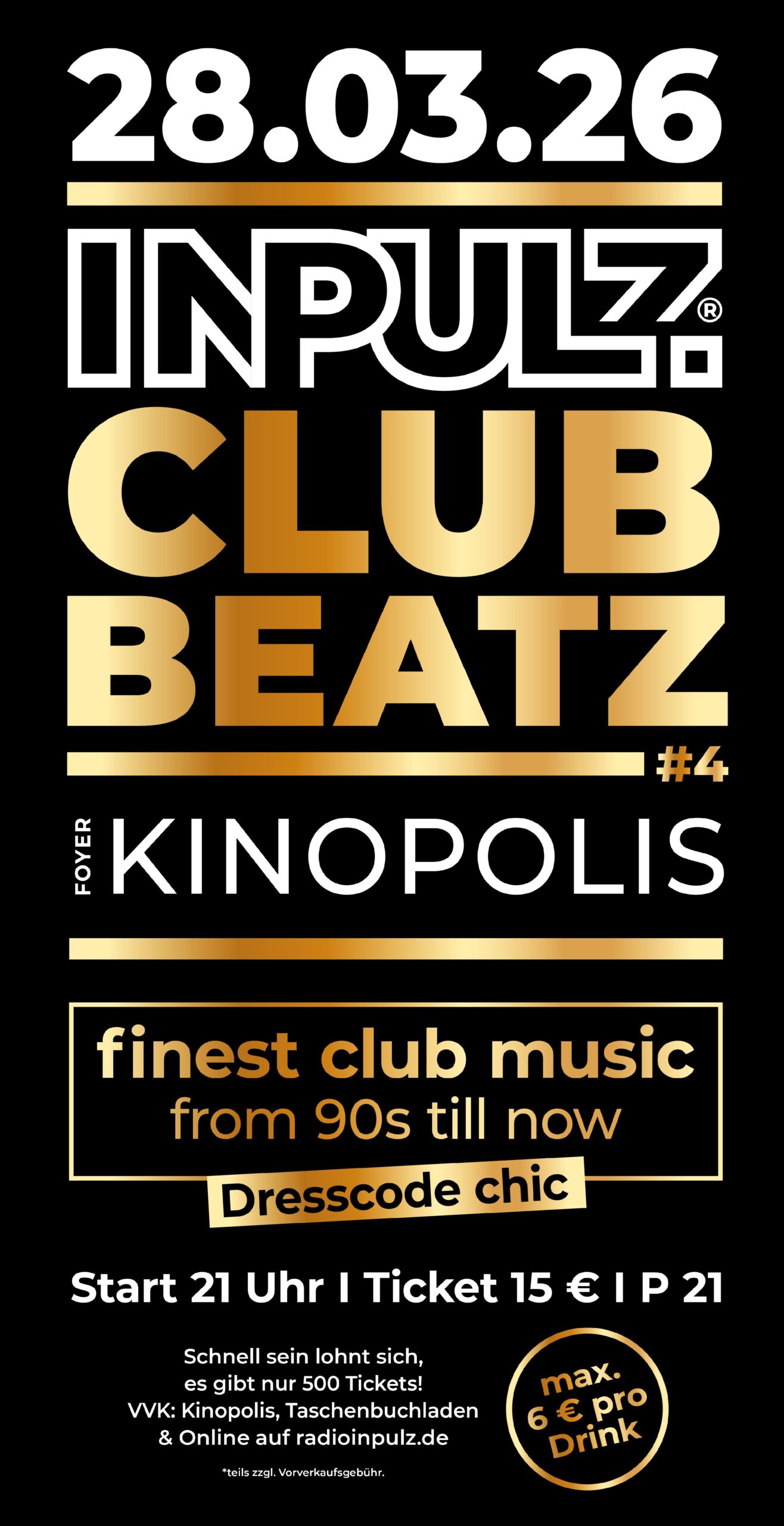 Du betrachtest gerade InPulz ClubBeatz #4 im Kinopolis Freiberg am Sa, 28.03.26 (Ausverkauft)