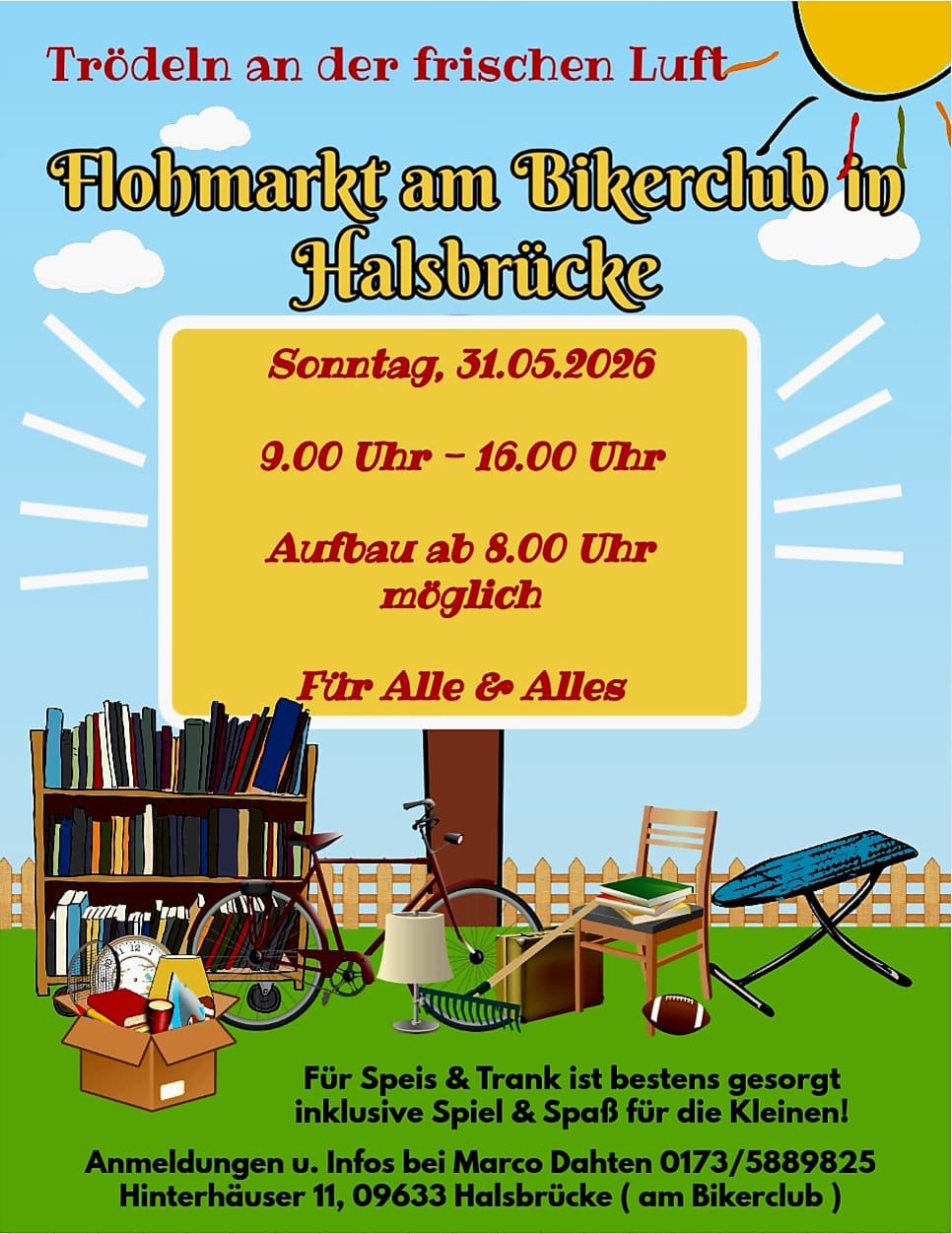 Flohmarkt am Bikerclub in Halsbrücke