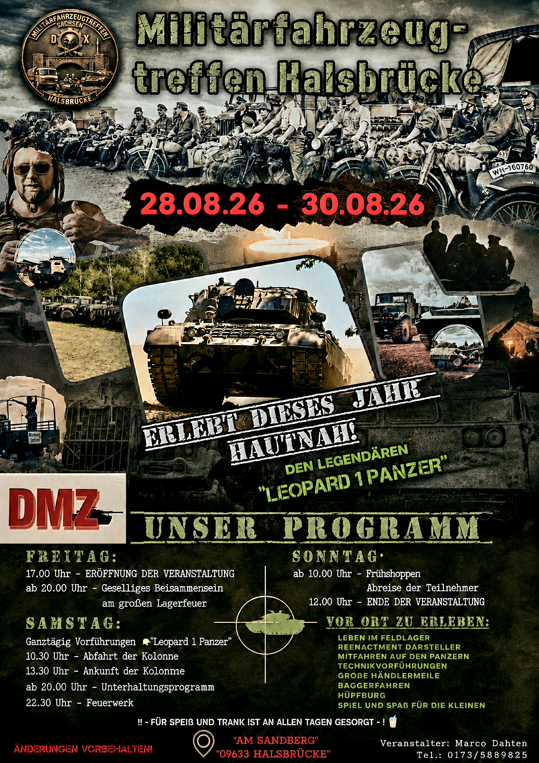 Militärfahrzeug-Treffen: 28.08. (17 Uhr) - 30.08.26 (12 Uhr) Halsbrücke